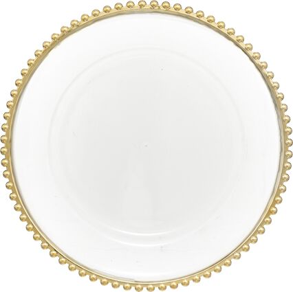 Prato marcador com beira de bolas douradas 32cm, , large