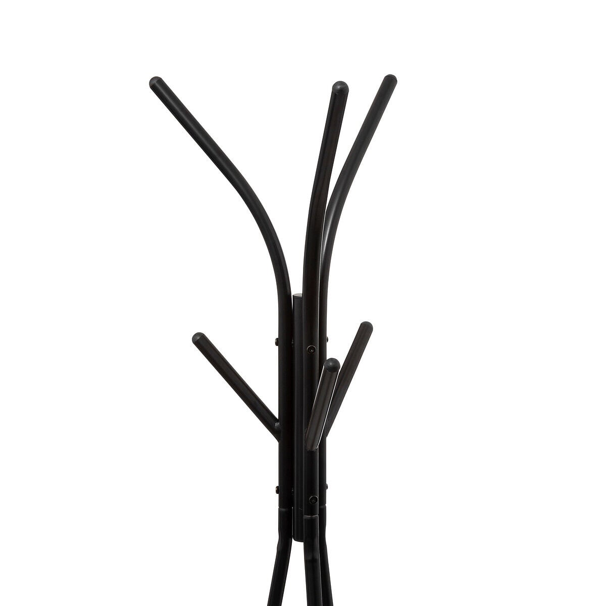 Cabide de pé JANO preto em metal com 6 gachos 175cm, , large