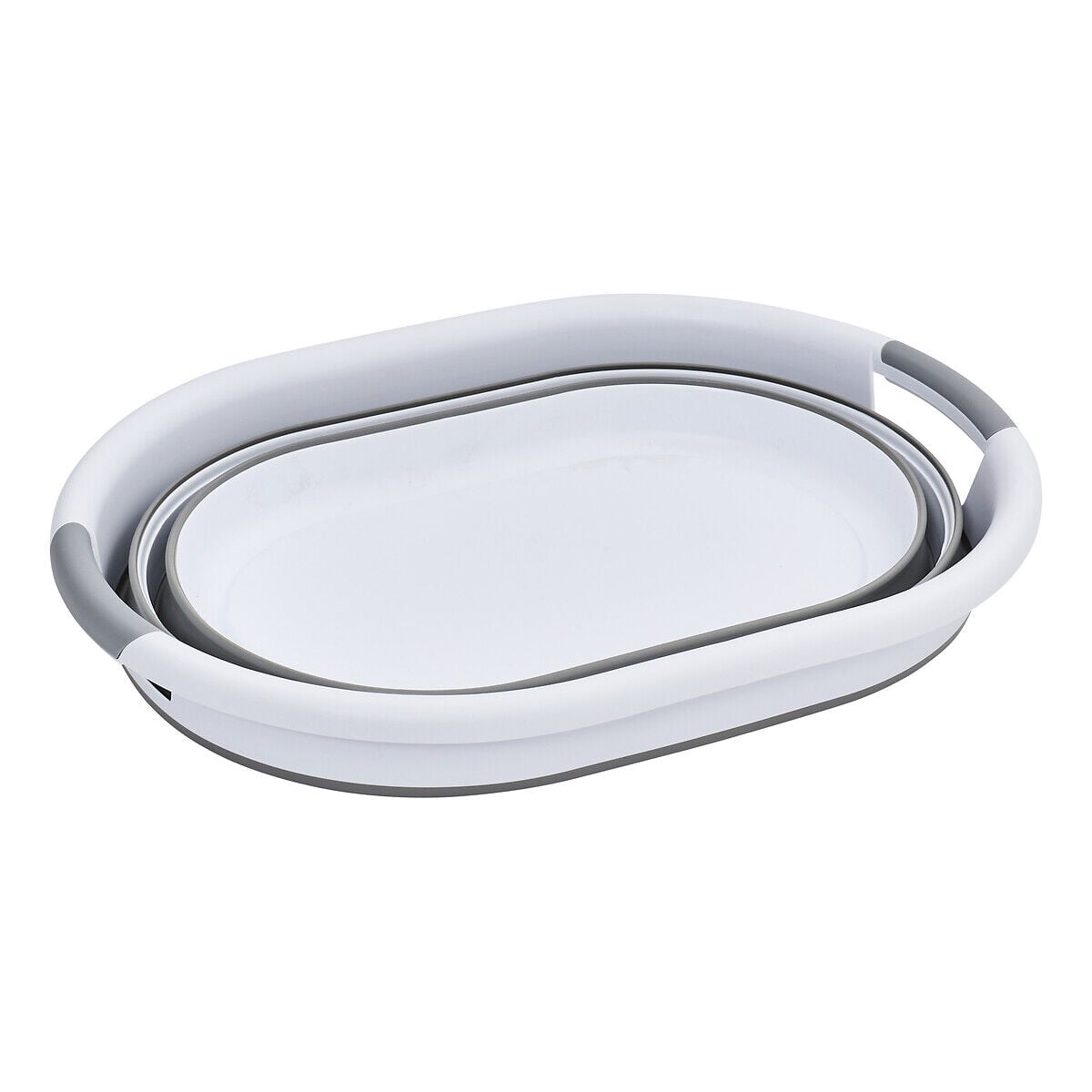 Foldable basket white and grey, , large