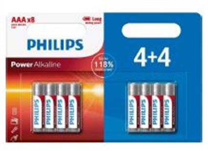 Pilhas alcalina Philips power life lr03 aaa, , large