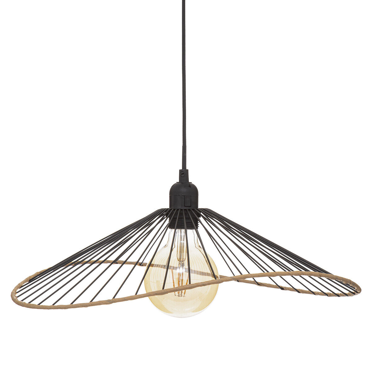 Candeeiro de teto preto em metal 45cm, , large