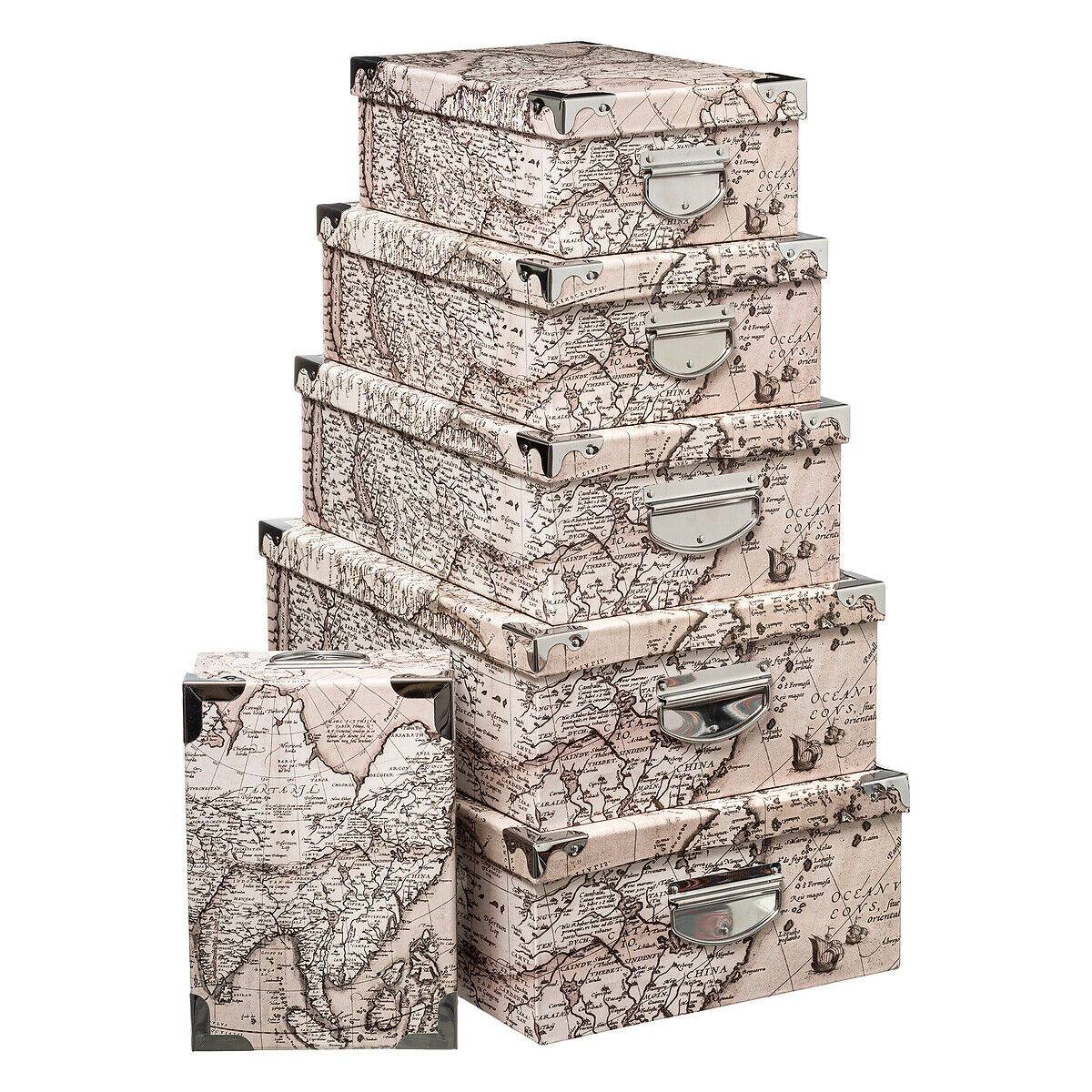 Conjunto de 6 caixas estampadas INDONESIA, , large