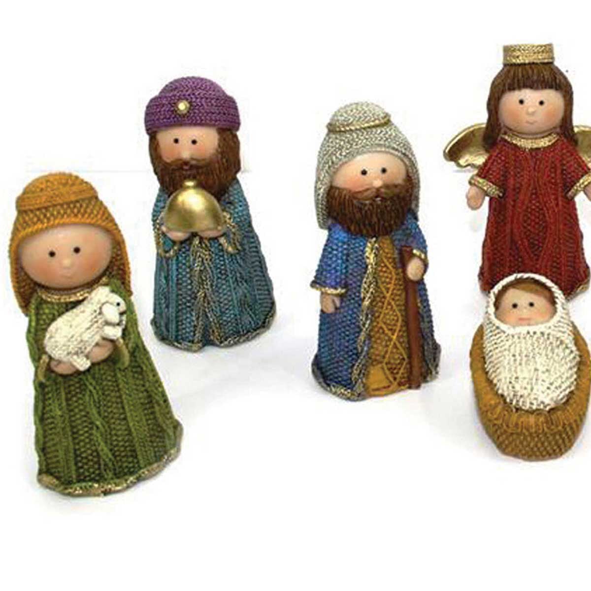 Conjunto de 8 figuras em resina para presépio, , large