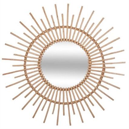 Espelho de parede bege rattan 76cm, , large