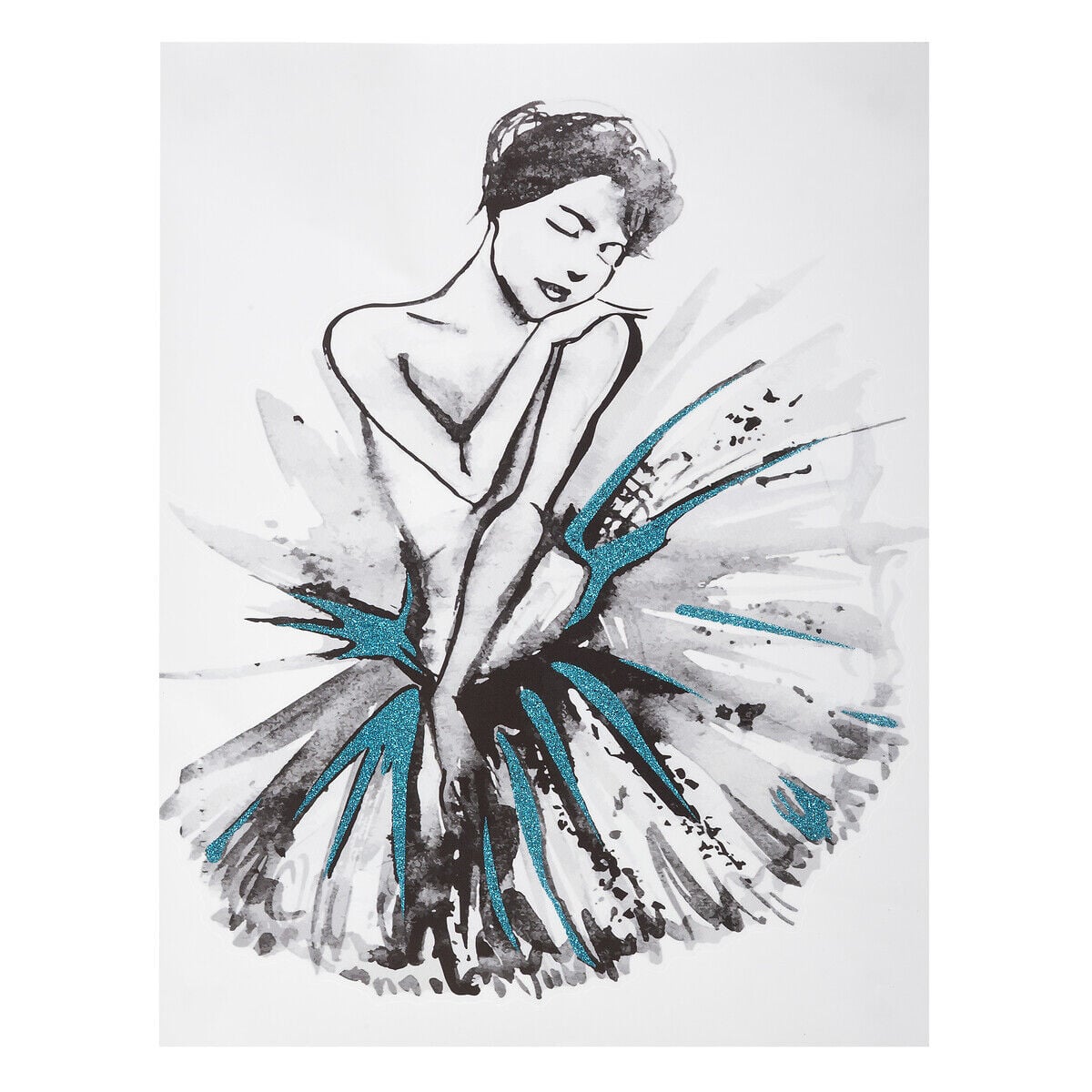 Quadro decorativo dançarina azul 30x40cm, , large