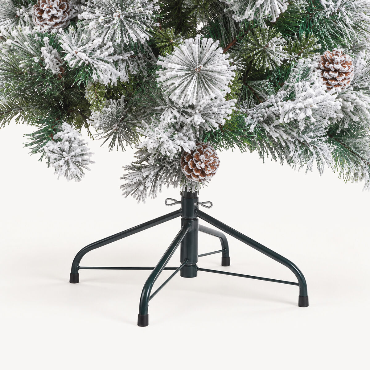 Christmas tree MINNESOTA snow effect with pine cones, , large