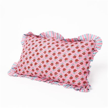 Almofada YUCATAN floral com folhos 35x60xm, , large