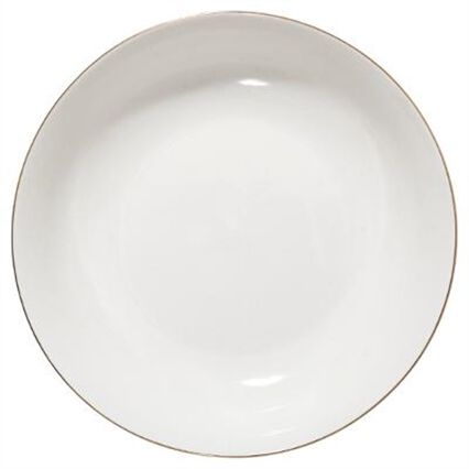 Prato de sopa PETIT SALON branco com beira dourada 20cm, , large