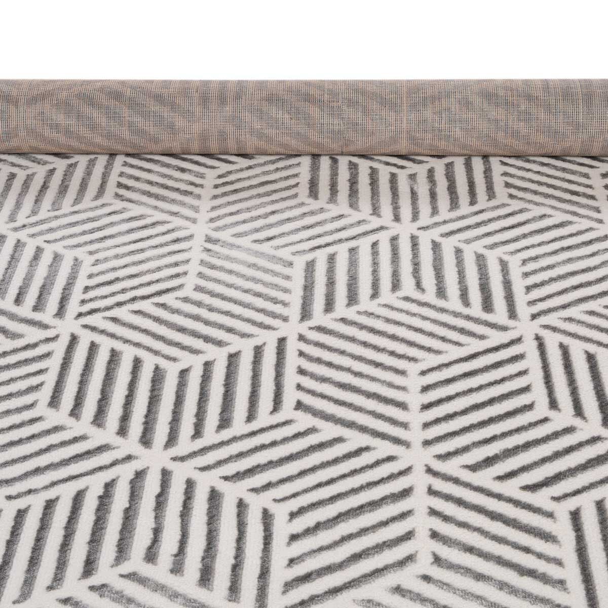 Tapete ZAHA geométrico cinza 120x160cm, , large