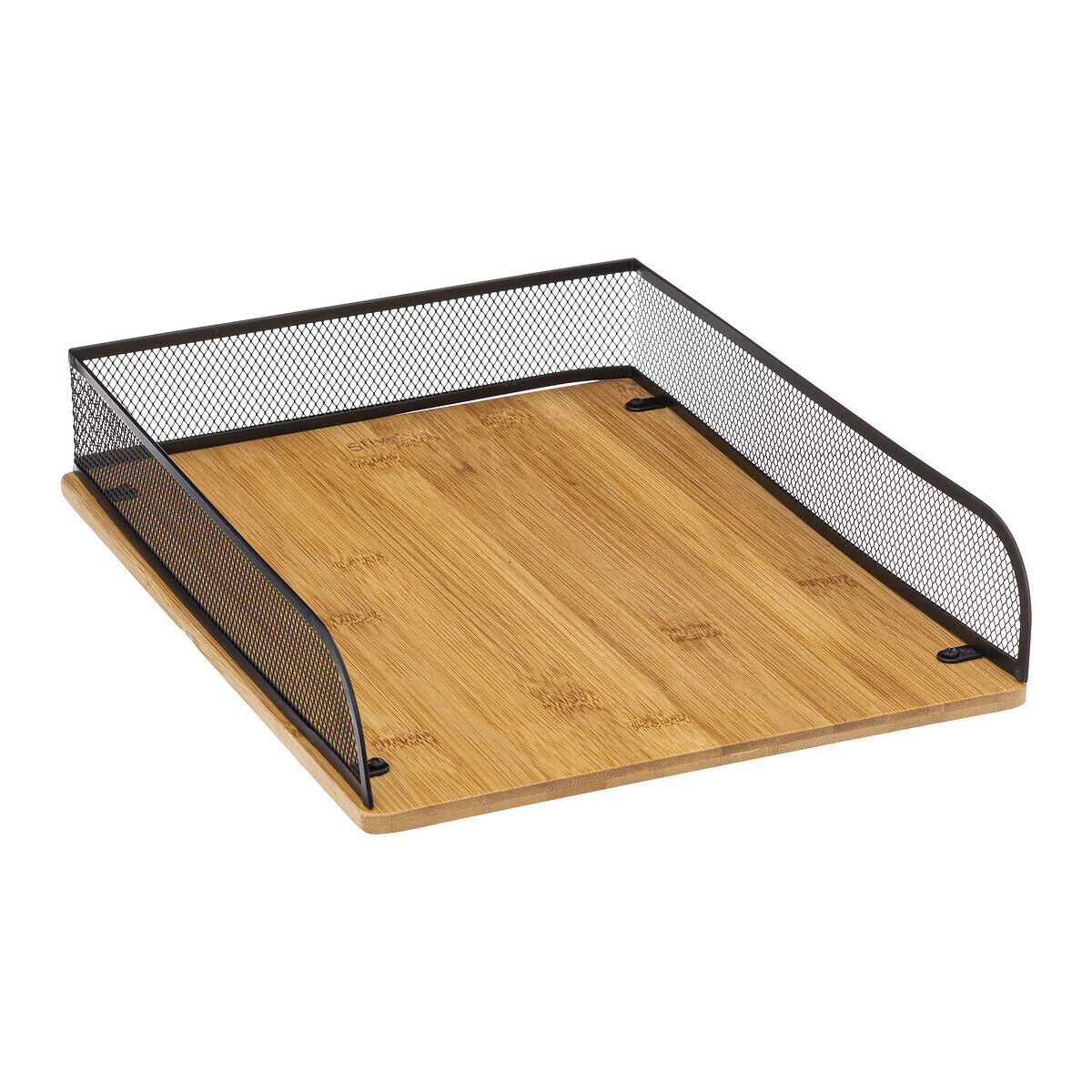 Pasta organizadora em bambu e metal preto, , large
