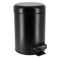 Balde WC Preto Mate Soft Close Em Metal 3l
