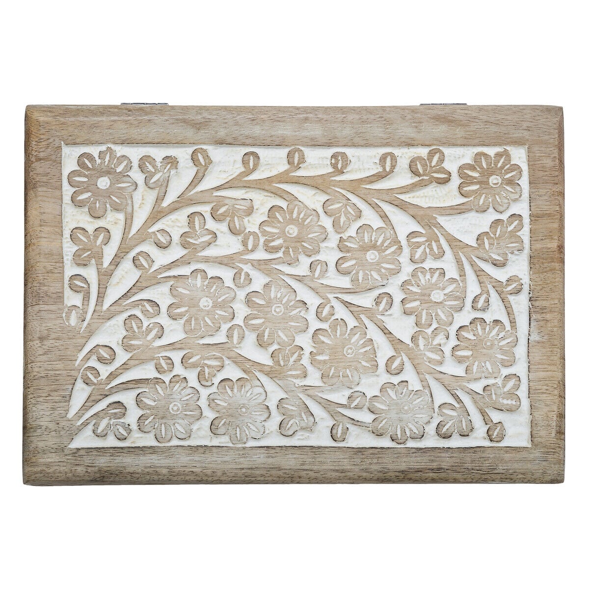 Decorative box RITUAL beige in mango wood, , large