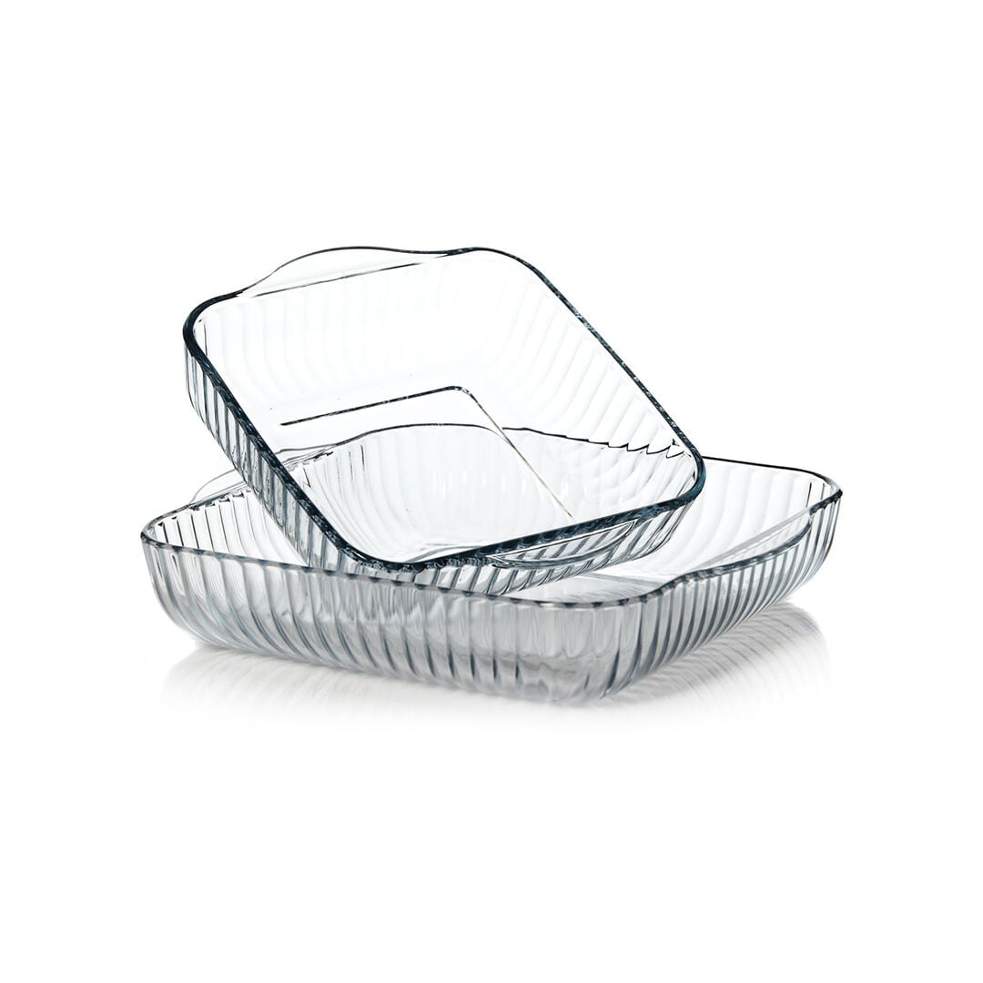 Conjunto de 2 travessas de vidro BORCAM, , large
