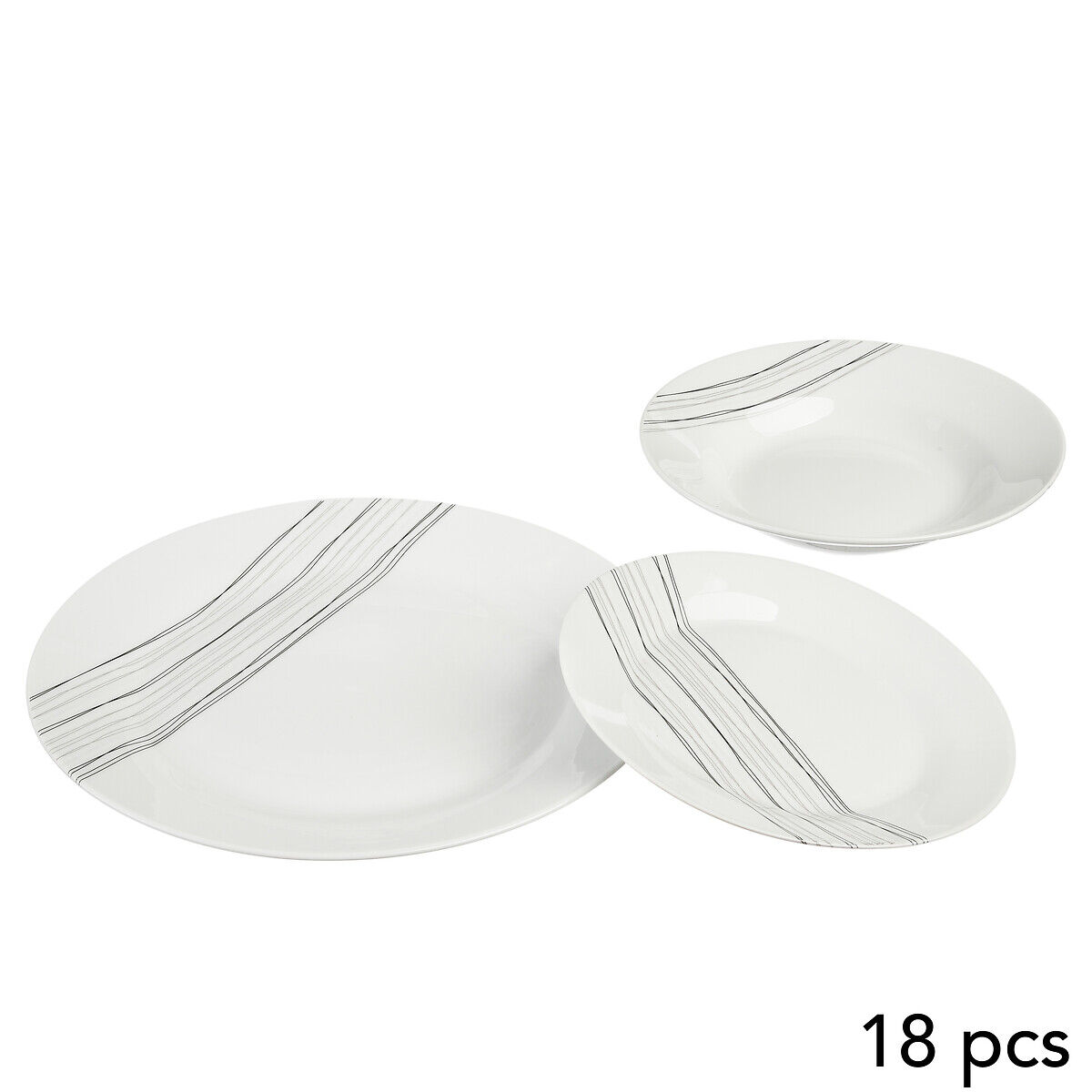 Serviço de mesa 18 peças LIGNES decorado, , large