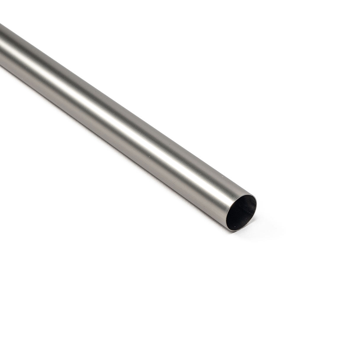 Wrought iron curtain pole brushed silver, , large