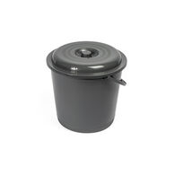 Balde Com Tampa Europa Cinza Escuro 16l
