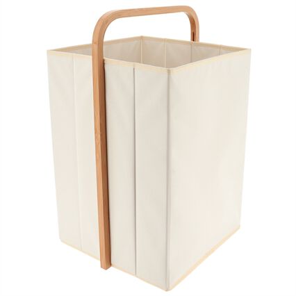 Bathroom laundry basket beige, , large