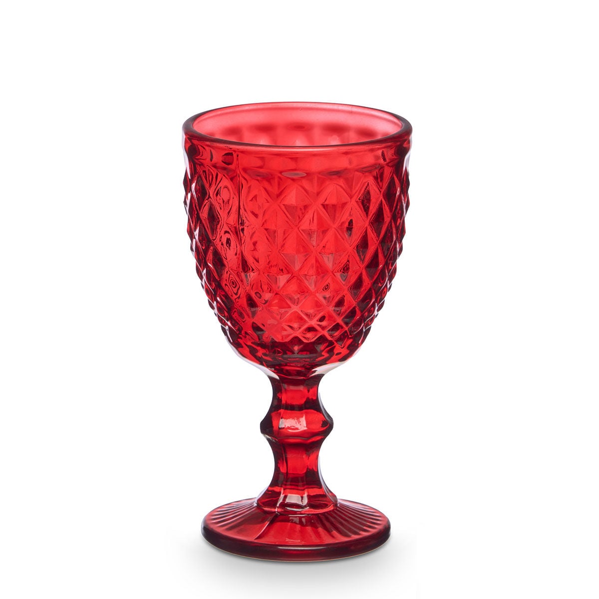 Stemmed wine glass DIAMANTE red, , large