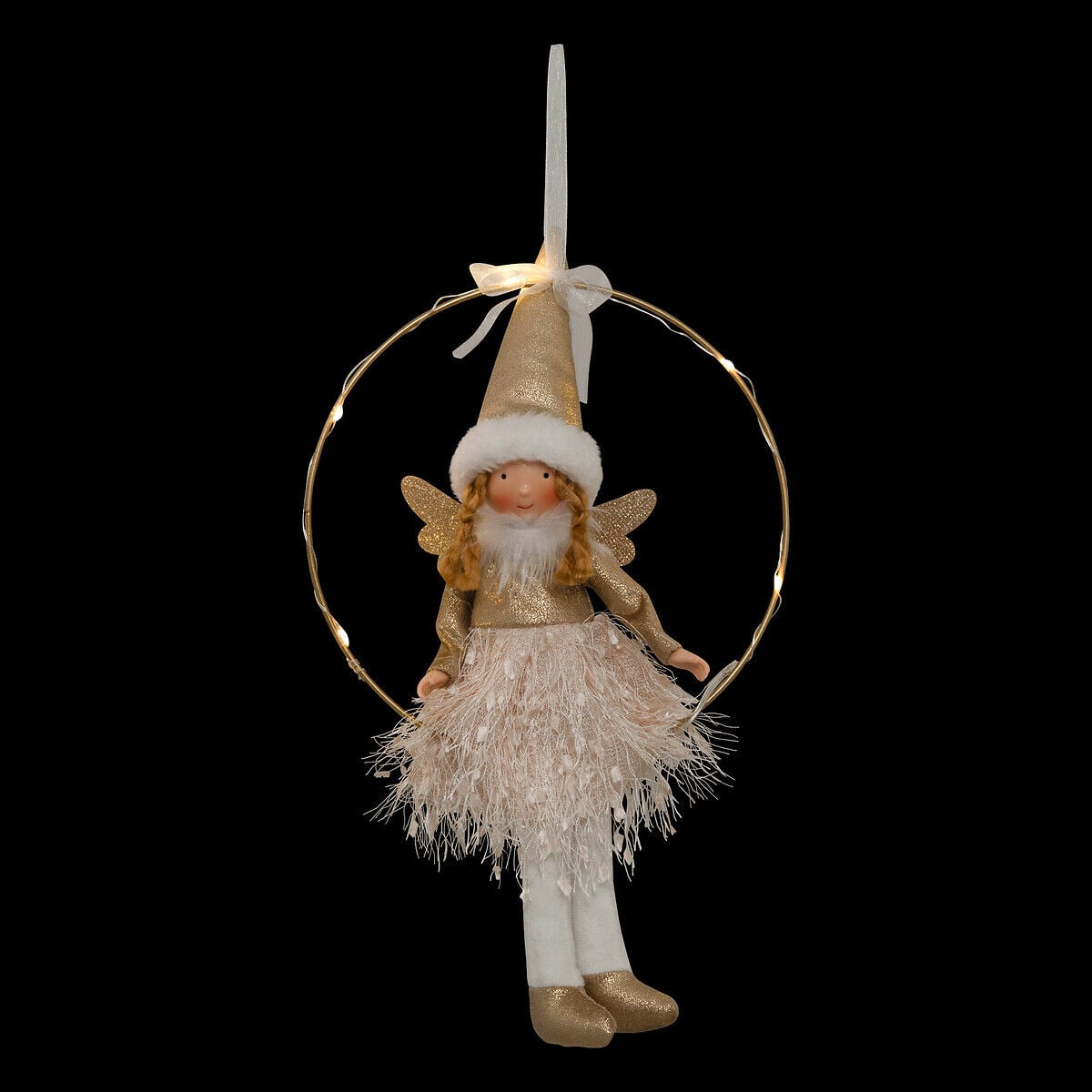 Figura de fada rose com gorro suspensa 32cm, , large