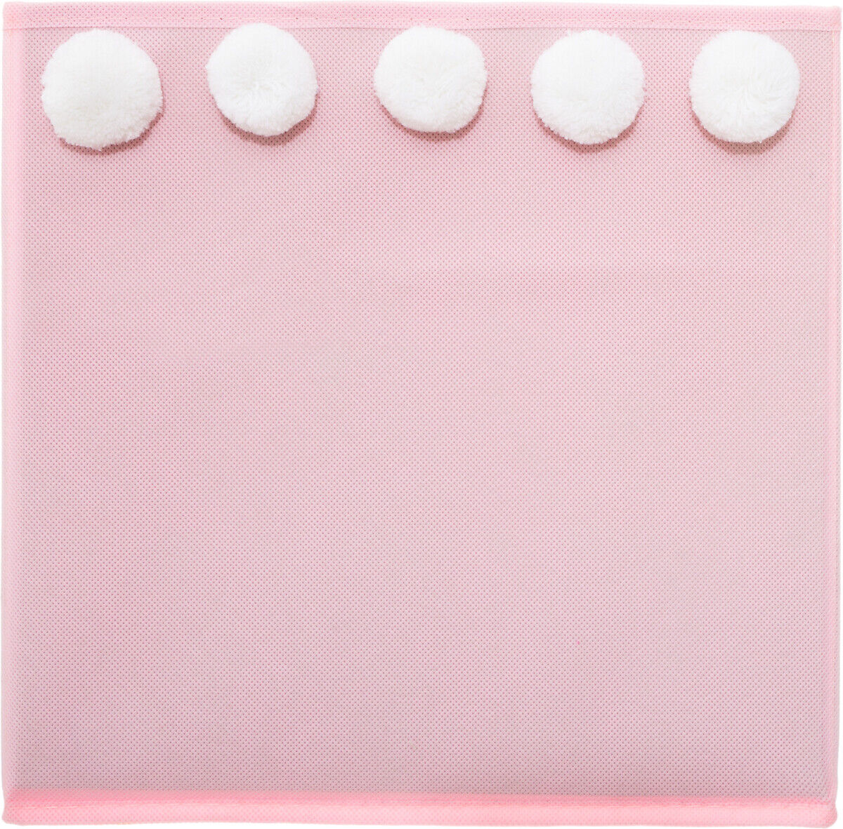 Cubo de arrumação rosa com pompons 29cm, , large