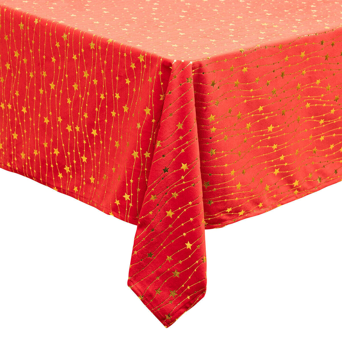 Toalha de mesa vermelho em veludo com estrelas 140x360cm, , large