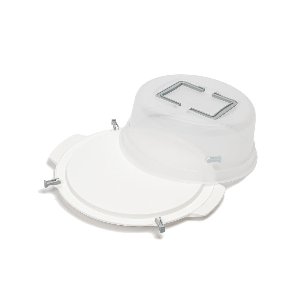 Cake carrier white with lid, , large