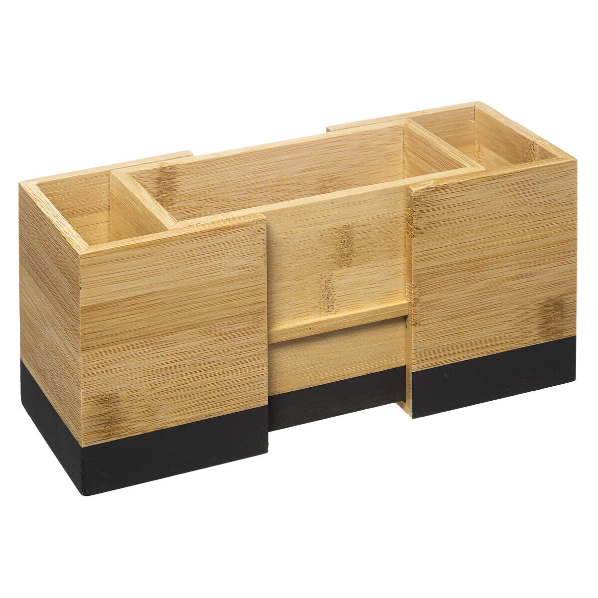 Suporte para talheres extensível em bambu, , large