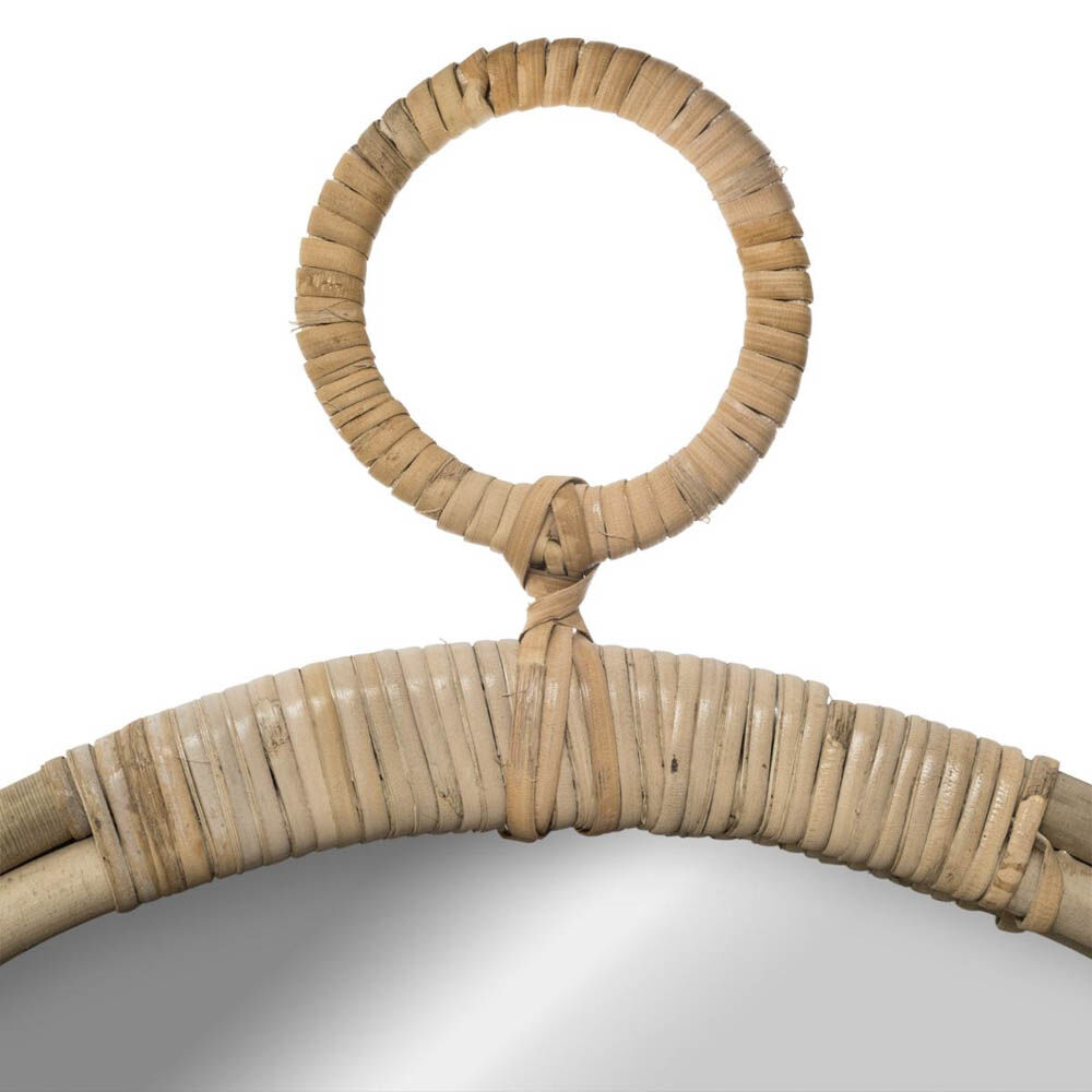 Espelho de parede bege em rattan, , large