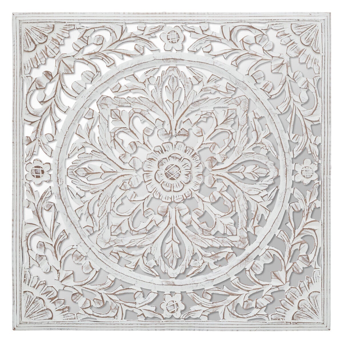 Painel decorativo FANNY branco em madeira 58x58cm, , large