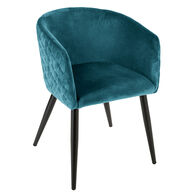 Sill&oacute;n Marlo Azul Terciopelo 55x5x76Cm