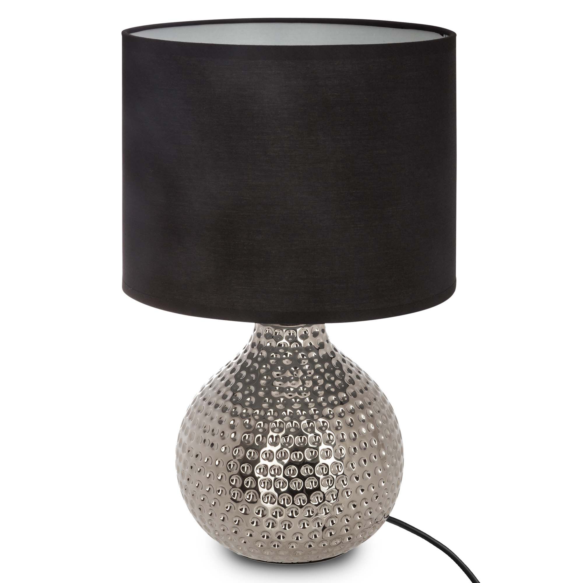 Candeeiro de mesa preto GOTA martelado em cerâmica, , large