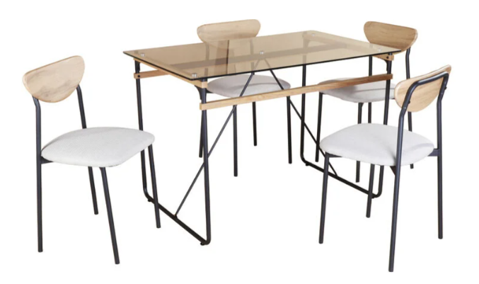Conjunto de mesa e 4 cadeiras LYON, , large