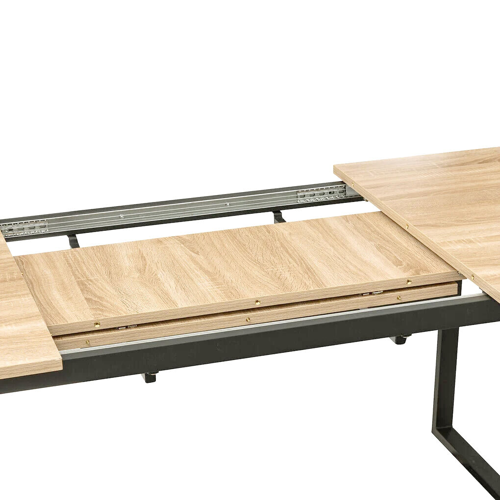 Mesa de jantar ALIAJ extensível em mdf e metal, , large