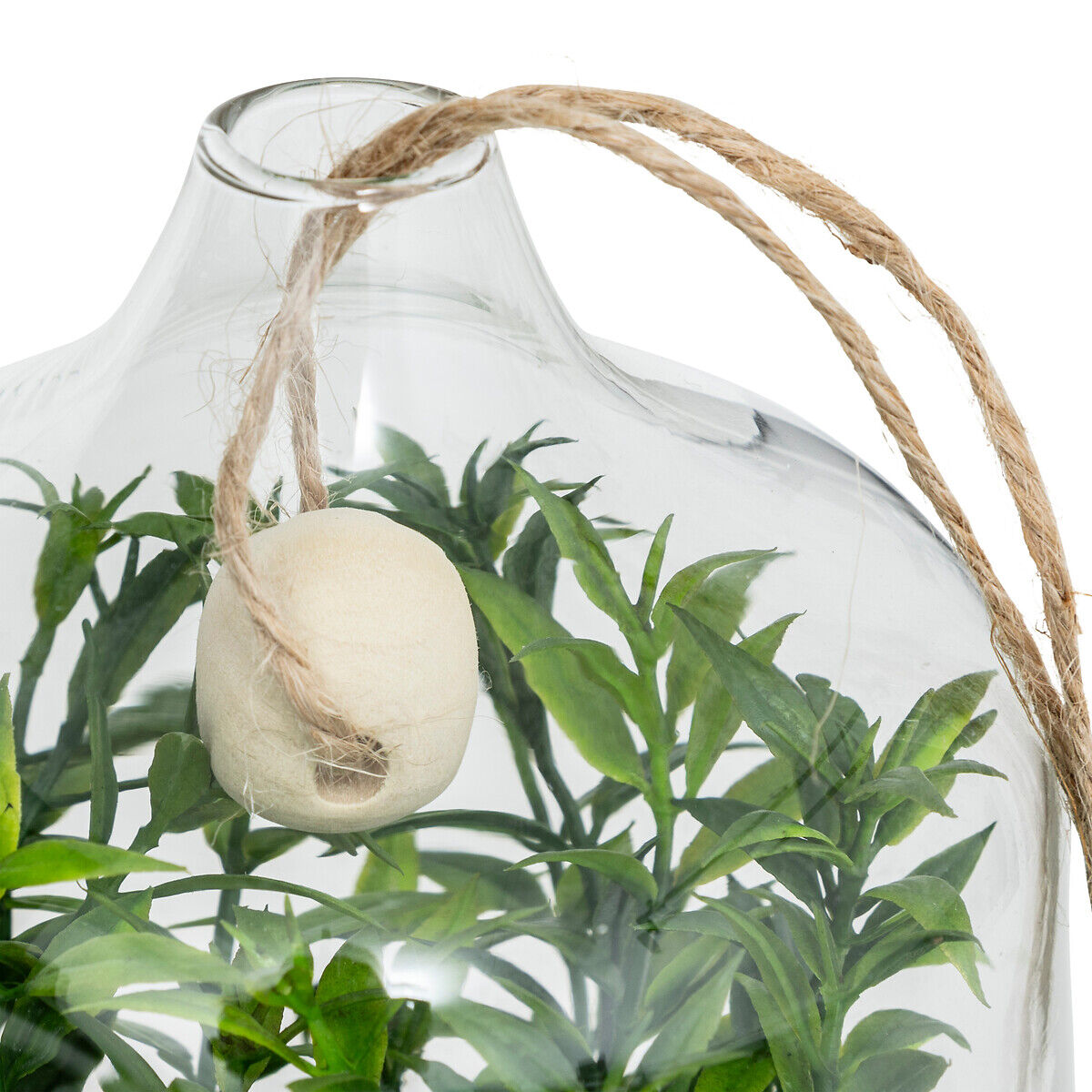 Terrário em vidro com plantas artificiais NALY, , large