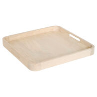 Bandeja beige de madera de mango  25.5x25.5cm