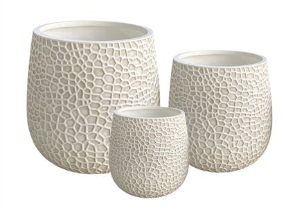Plant pot beige in clay fibre, , large