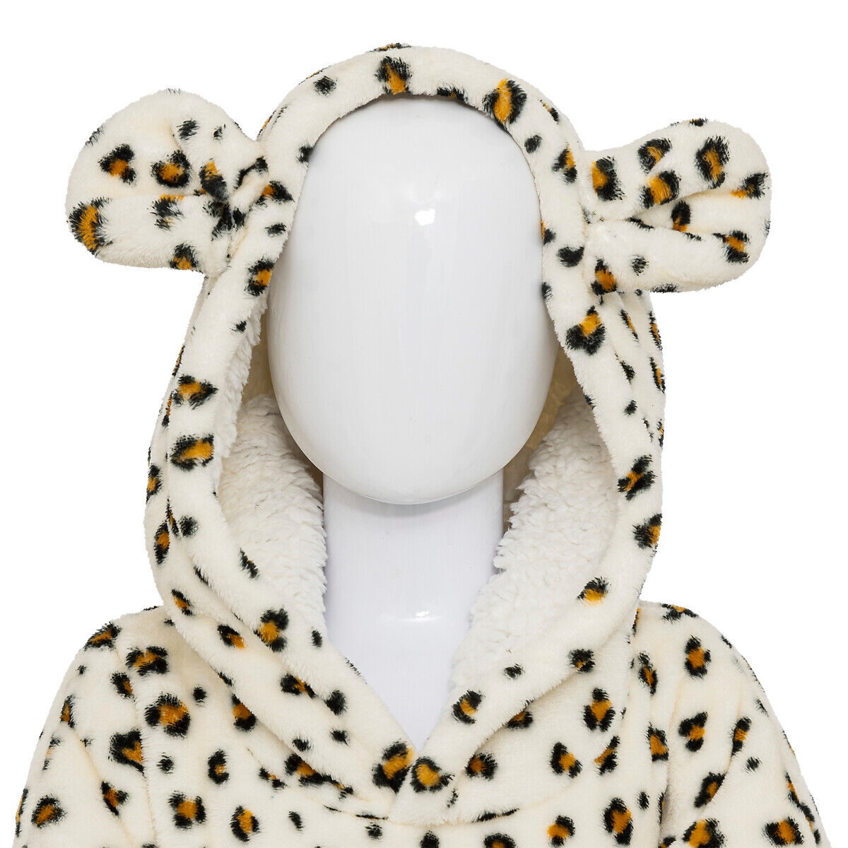 Manta camisola com capuz leopardo, , large
