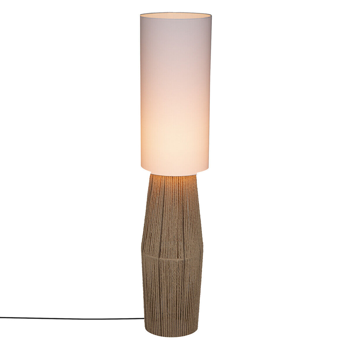 Candeeiro de pé AISSA bege em corda 130cm, , large