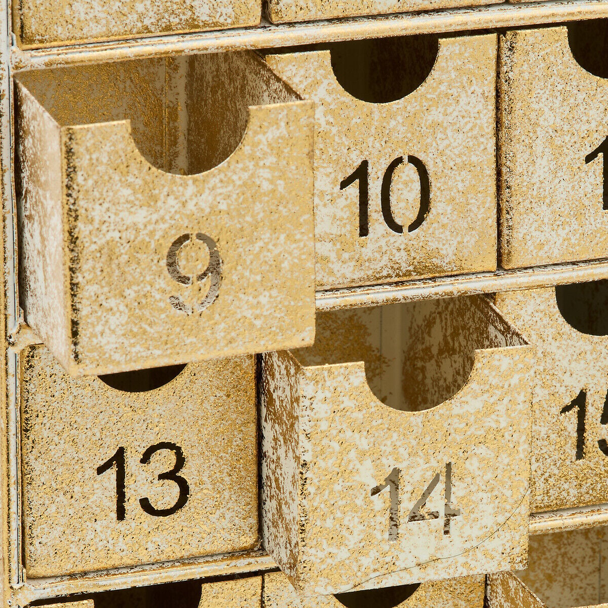 Calendário do advento dourado 25x10x50cm, , large