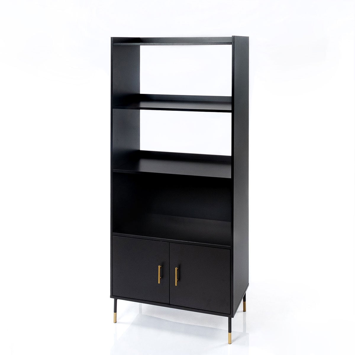 Estantería TEDY negro 2 puertas mdf e metal 170cm, , large