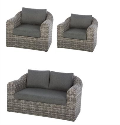 Conjunto de 1 sofá e 2 cadeirões MOORÉA cinza, , large