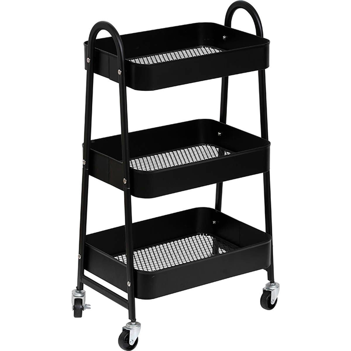 Móvel De Apoio WC Preto Em Metal Com Rodas, , large
