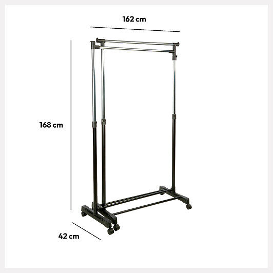 Suporte duplo de metal com 1 barra rotativa, , large