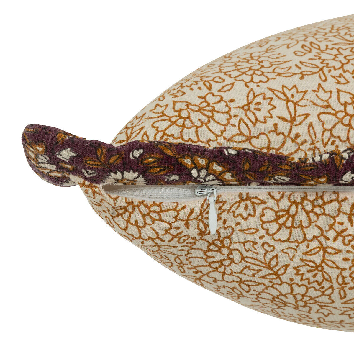 Almofada INDIE bege com flores 38x58cm, , large
