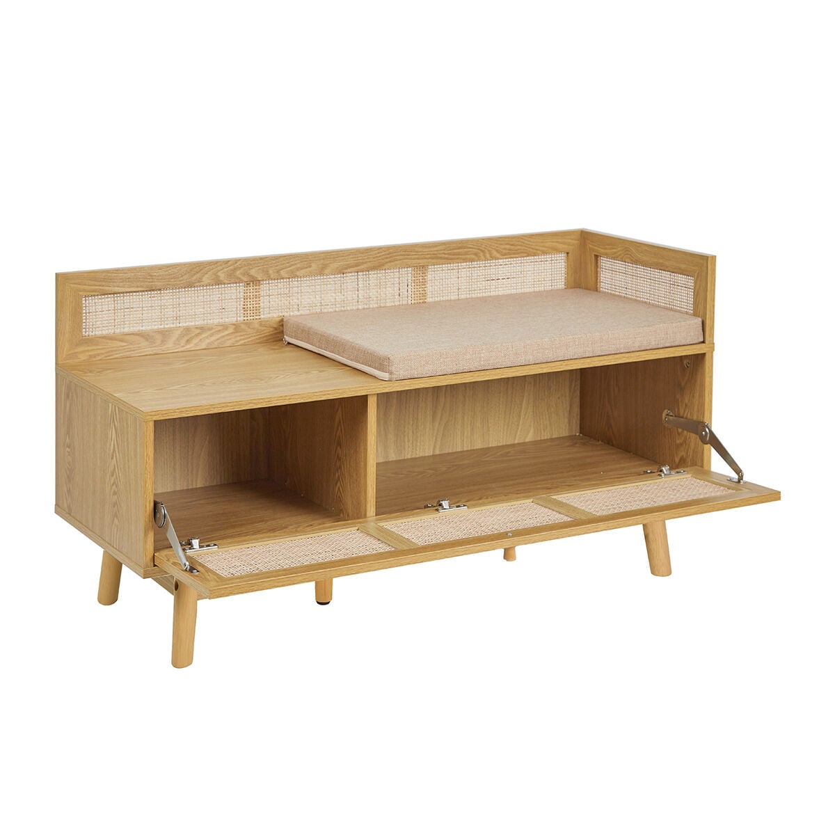 Banco para arrumação em rattan, , large