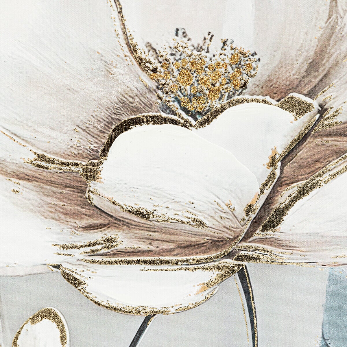 Quadro decorativo com relevo de flores MARGARET 60x90cm, , large