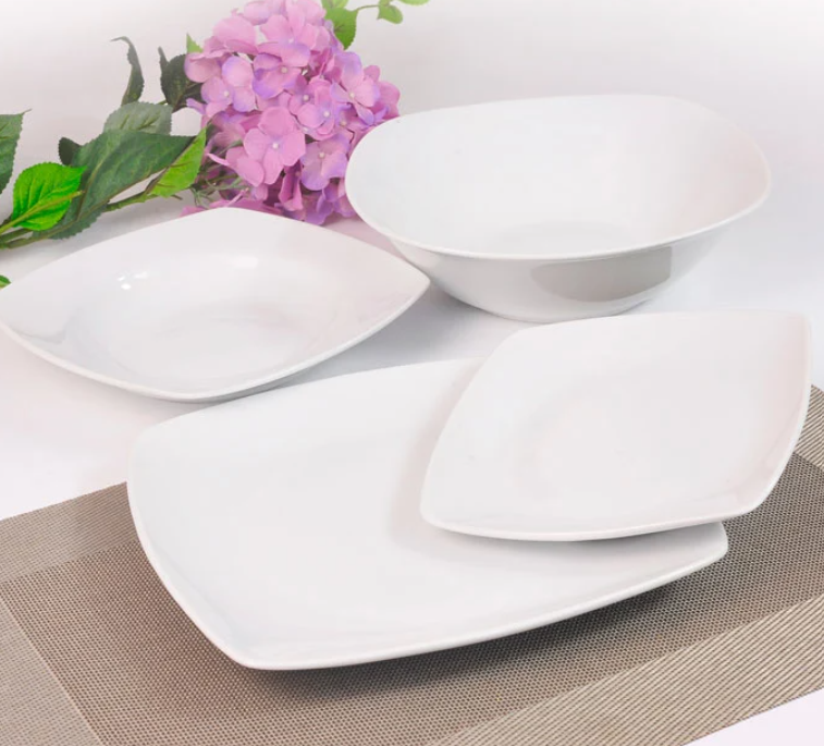 Serviço de mesa 19 peças GIZ quadrado branco, , large