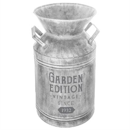 Decorative milk churn GARDEN EDITION grey in zinc, , large