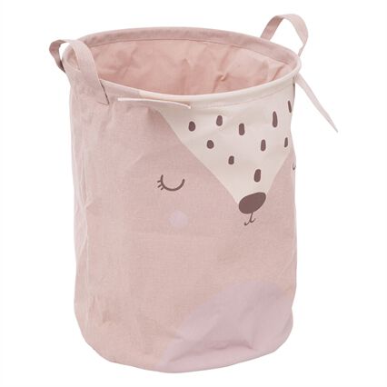 Cesto De Almacenaje Rosa Con Asas 32Cm, , large