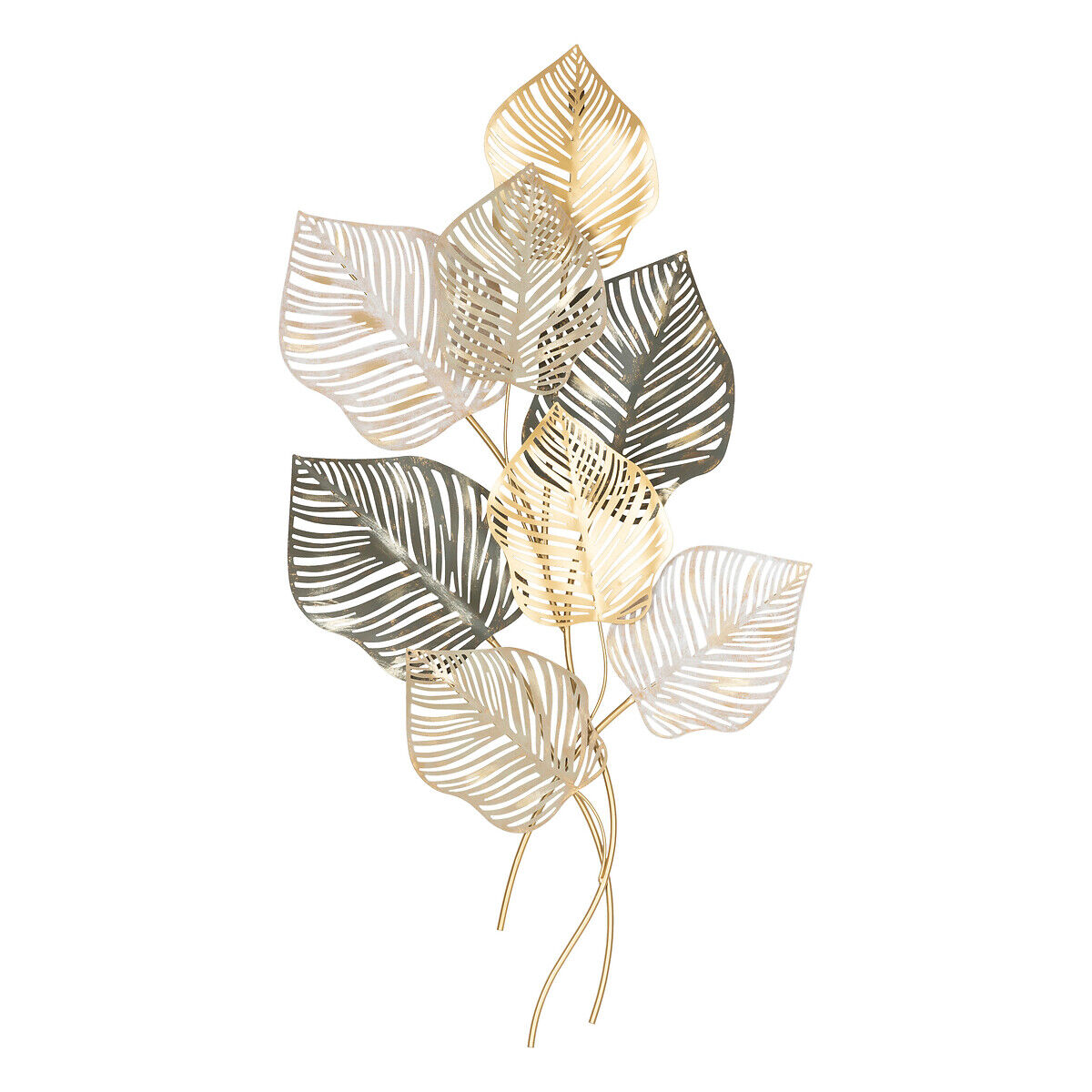 Quadro decorativo NADIA folhas em metal, , large